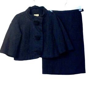 Vintage Jay Russell Custom Made Jackie O Black Jacket Skirt Ensemble READ
